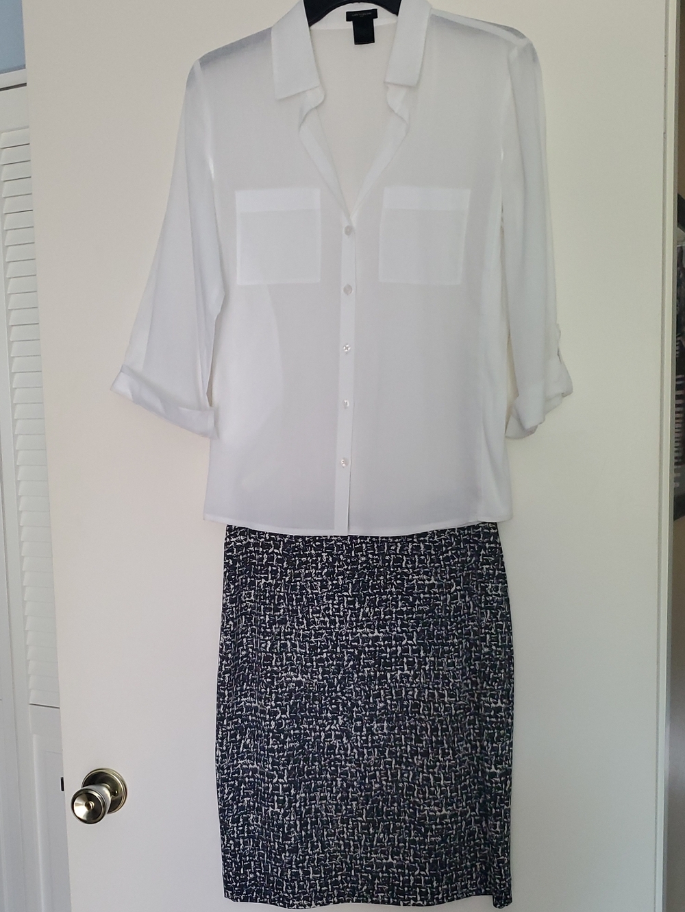 Ann Taylor Blouse With Michael Kors Pencil Skirt